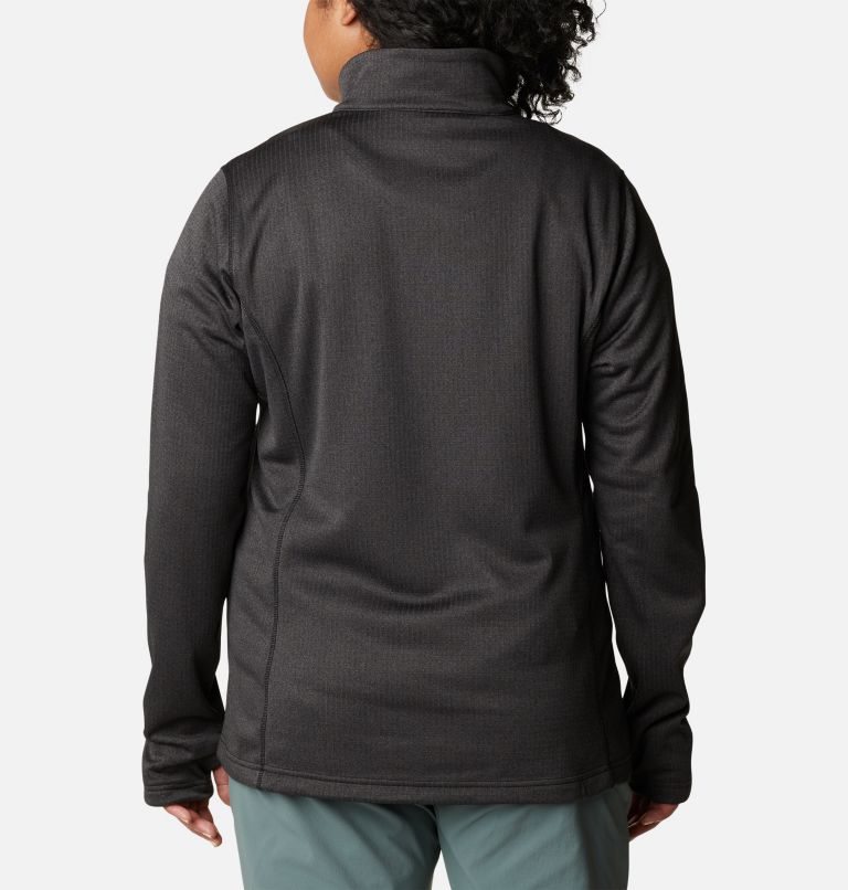 Women's Columbia Park View Grid Full Zip Fleece Sweatshirts Black | Plus Size CA-B6LC4
